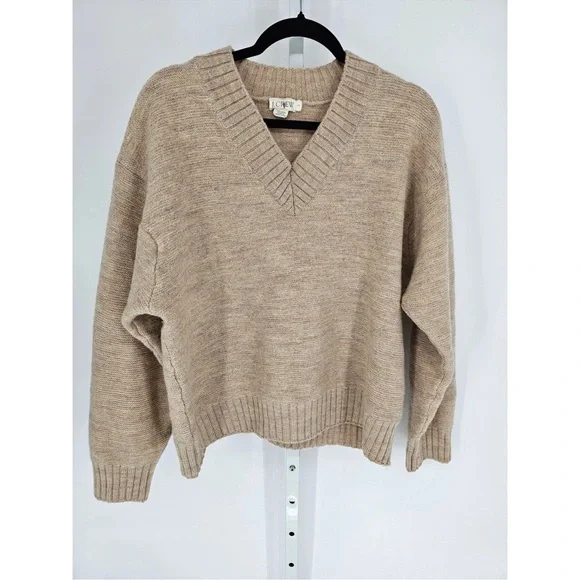 J. Crew | Sweaters | Jcrew Vintage 9s Thick Wool Beige Vneck